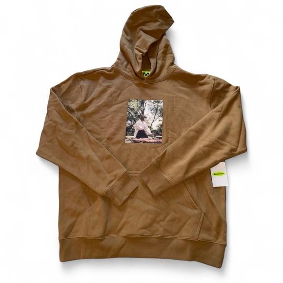 Supervsn Other - Supervsn‎ Heavyweight Chocolate Brown Hoodie with Graphic Print